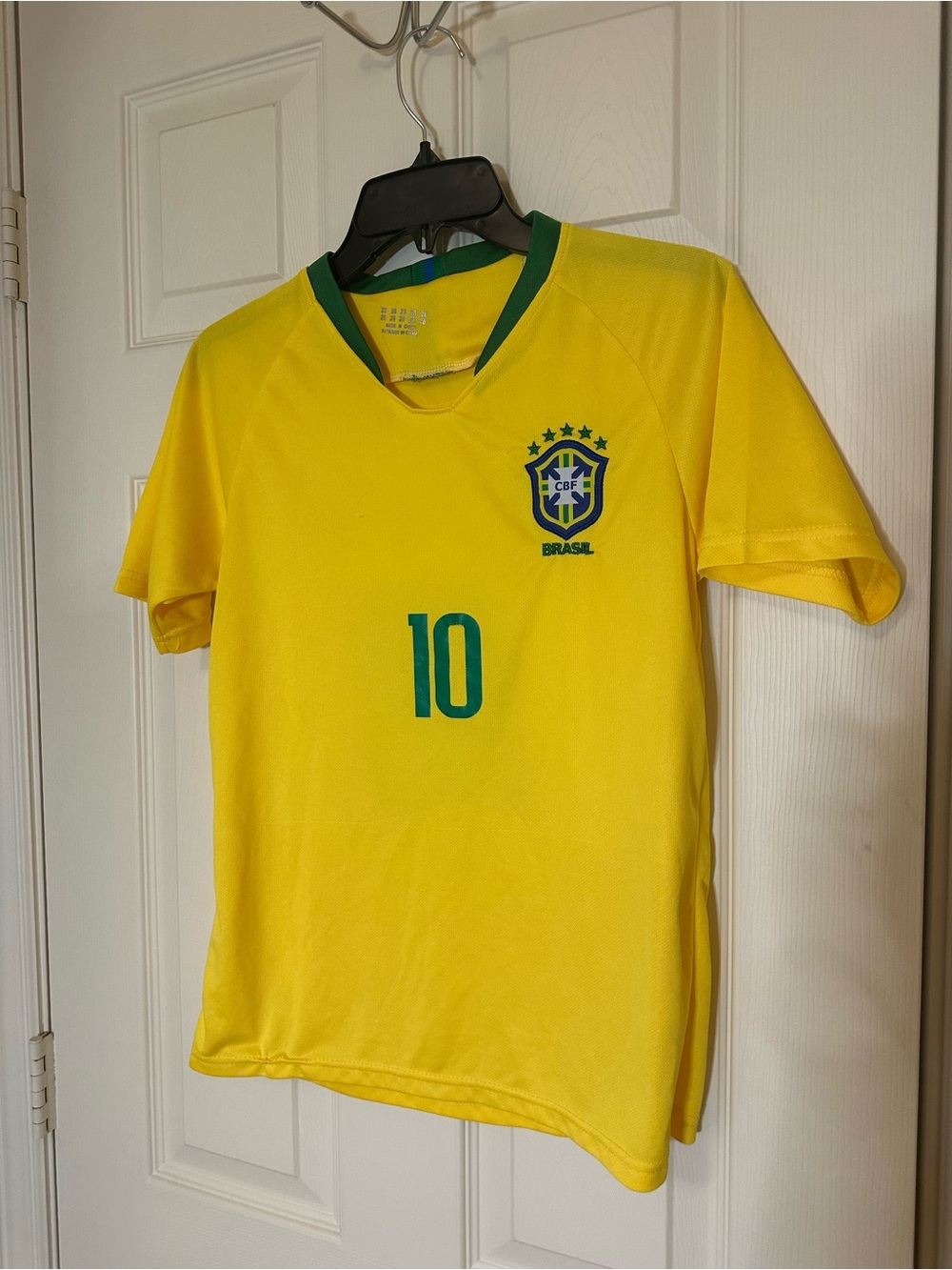 Brazil National Team Kids' Yellow Soccer Jersey - Number 10
